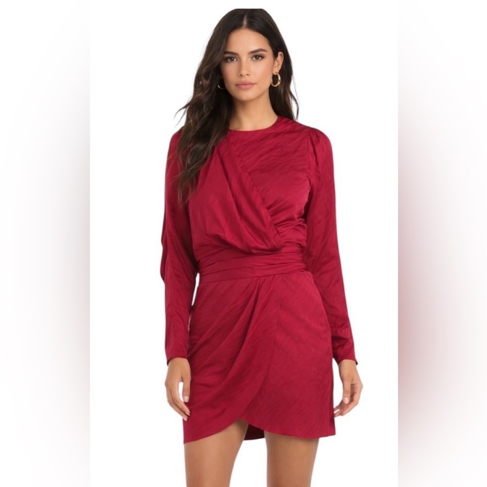 Ronny Kobo Shanaya Cocktail Dress Burgundy Wine Large Elegant Party Wedding